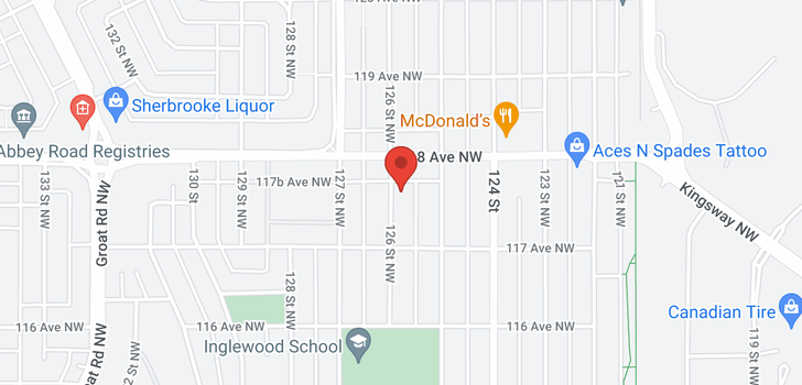 map of 11733 126 ST NW